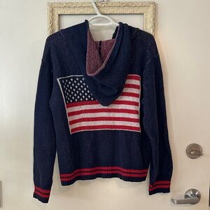 NO BRAND | Navy American Flag Sweater Cardigan